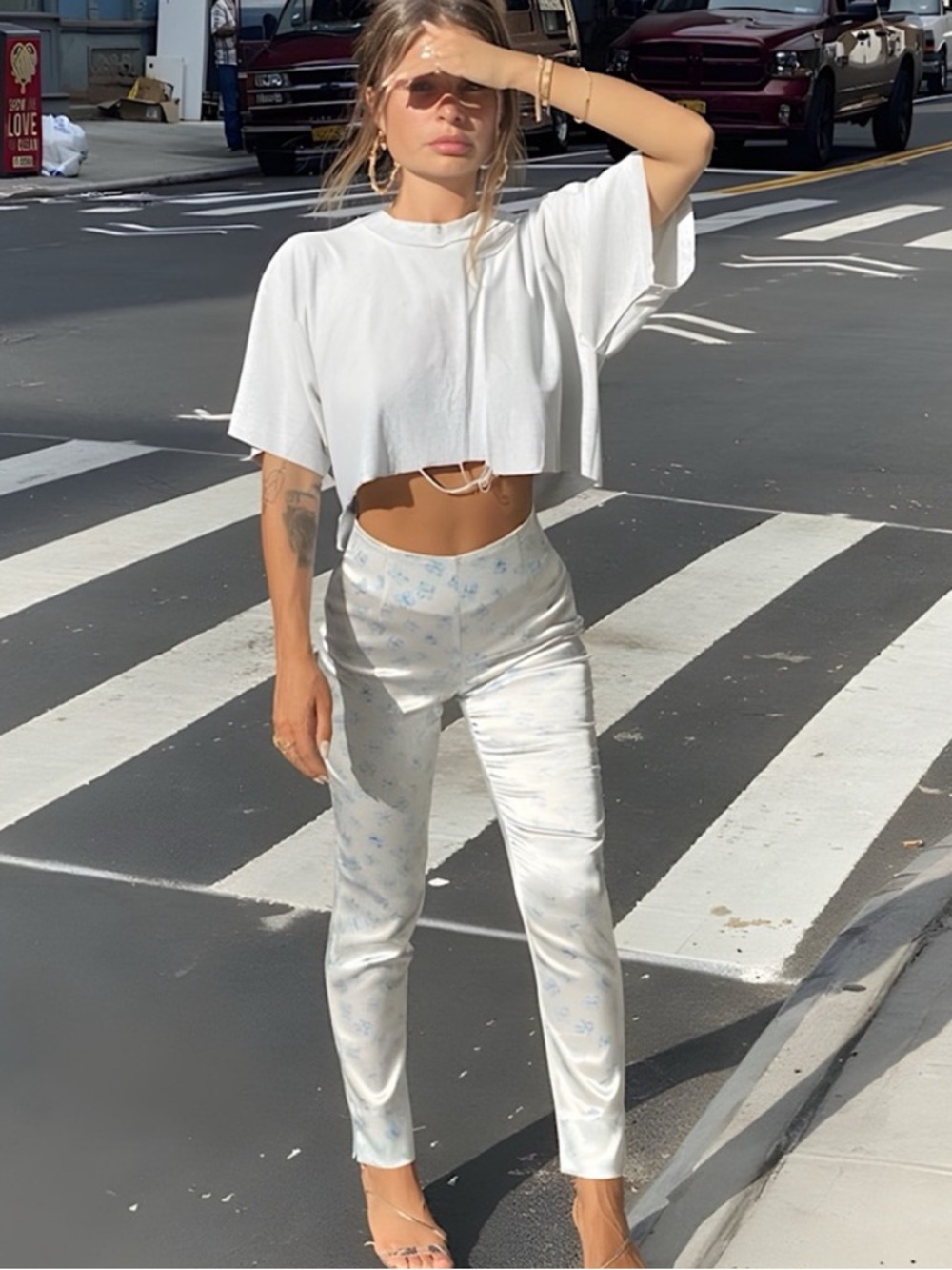 Heavy Manners ‘He Calls Me Butterfly’ Satin Silk Pants - Picture 8 of 9